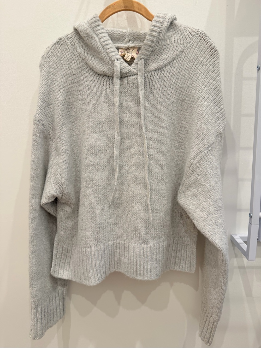 Light Gray Hooded Knit Sweater